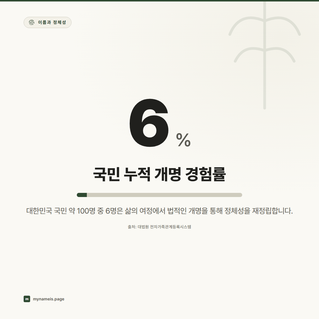 이름을 바꾸면 나도 바뀔까: 개명의 심리학과 정체성 재정립의 주요 의미 — 핵심 데이터