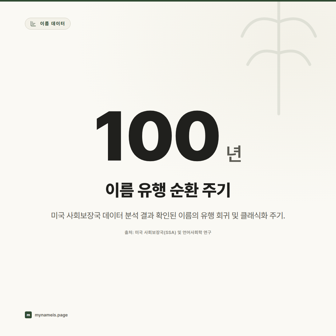 세대별 이름 트렌드: 100년의 데이터로 읽는 정체성과 문화의 흐름 — 핵심 데이터