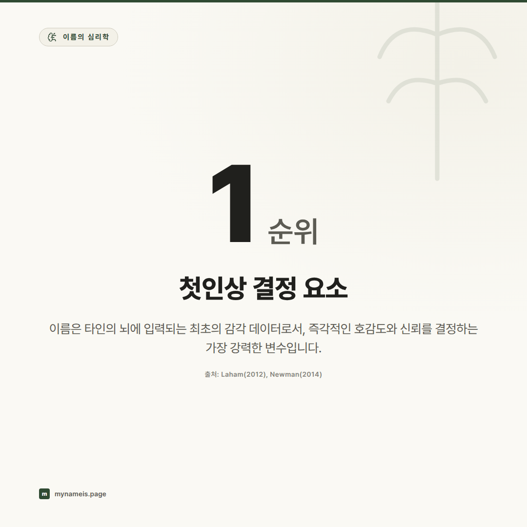 발음하기 쉬운 이름이 유리하다: 인지적 유창성과 이름이 호감도와 신뢰도를 지배하는 심리적 메커니즘 — 핵심 데이터